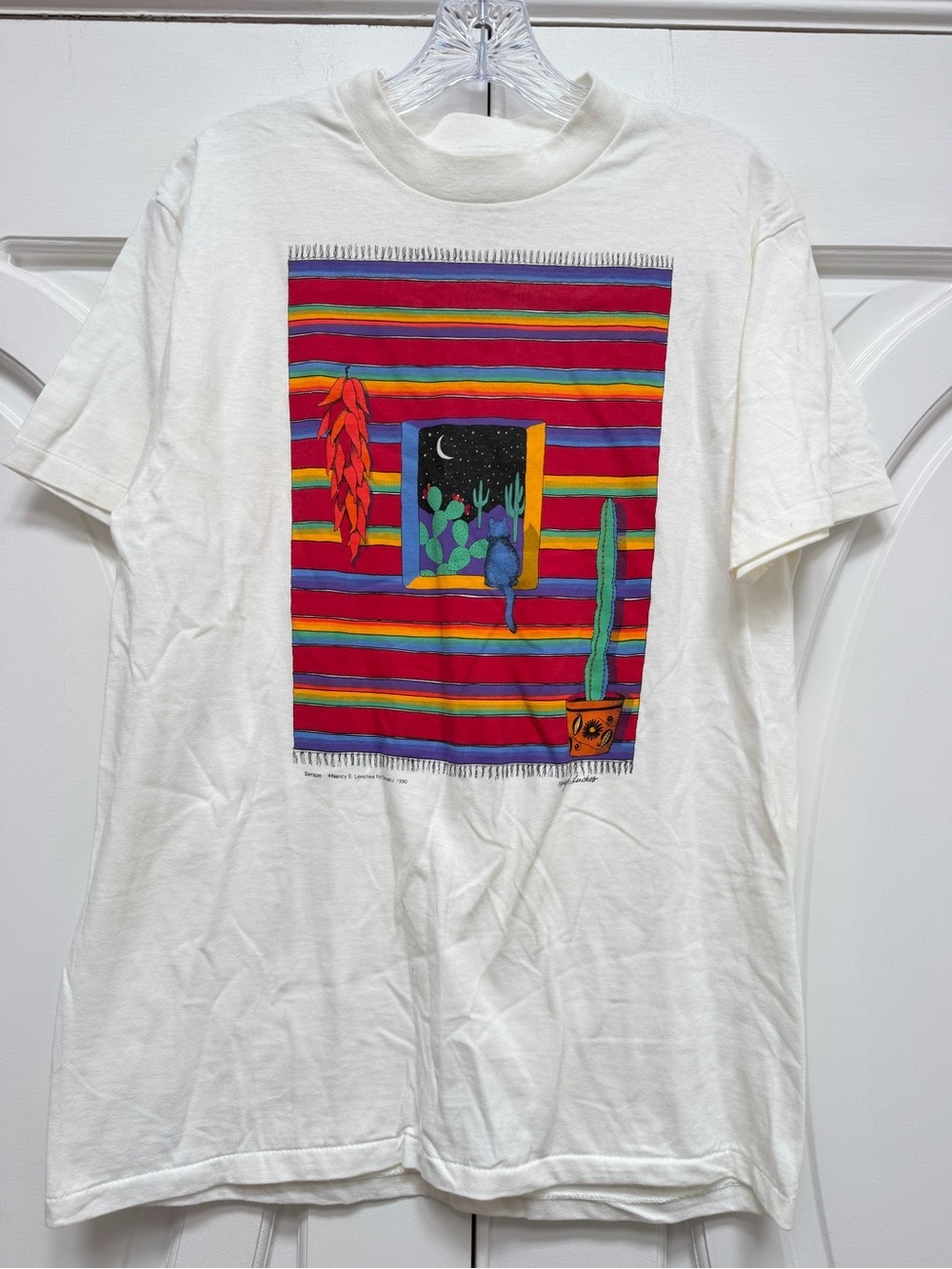 Vintage Nancy Lenches Art Print Tshirt M